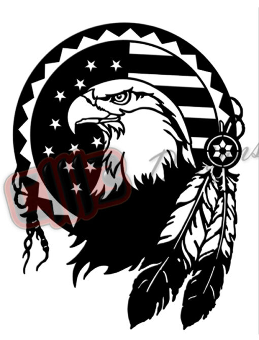 Dream Catcher Bald Eagle Shield Wall Art DXF File