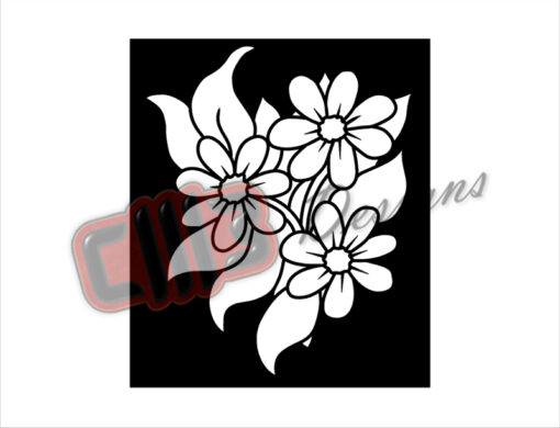 Flowers Bloom 2 Wall Art Panel DXF File Design