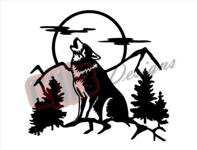 Wilderness Wolf Wall Art DXF design