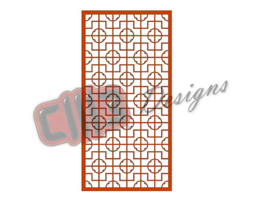 Room Divider Panel Screen with Chinese Fretwork 3 DXF design