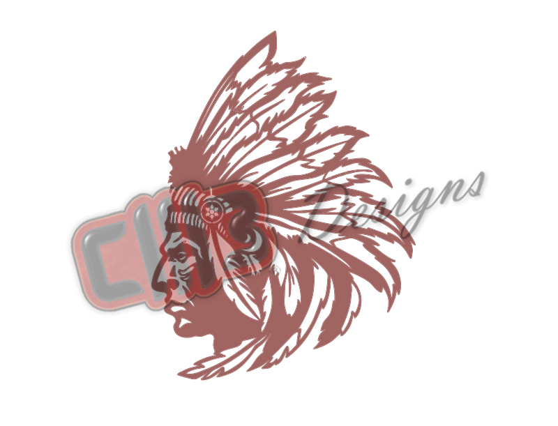 Redskin Native American Indian Chief Side Profile