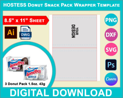 Hostess Mini Donettes Donut Snack Pack Wrapper Template