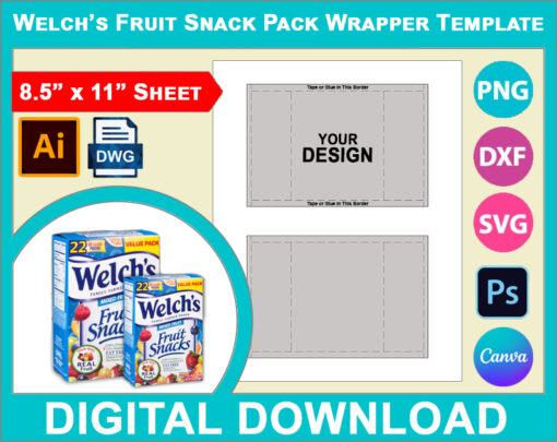 Welch’s Fruit Snack Pack Wrapper Template