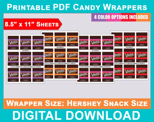 Willy Wonka Snack Size Party Favor Wrappers 2